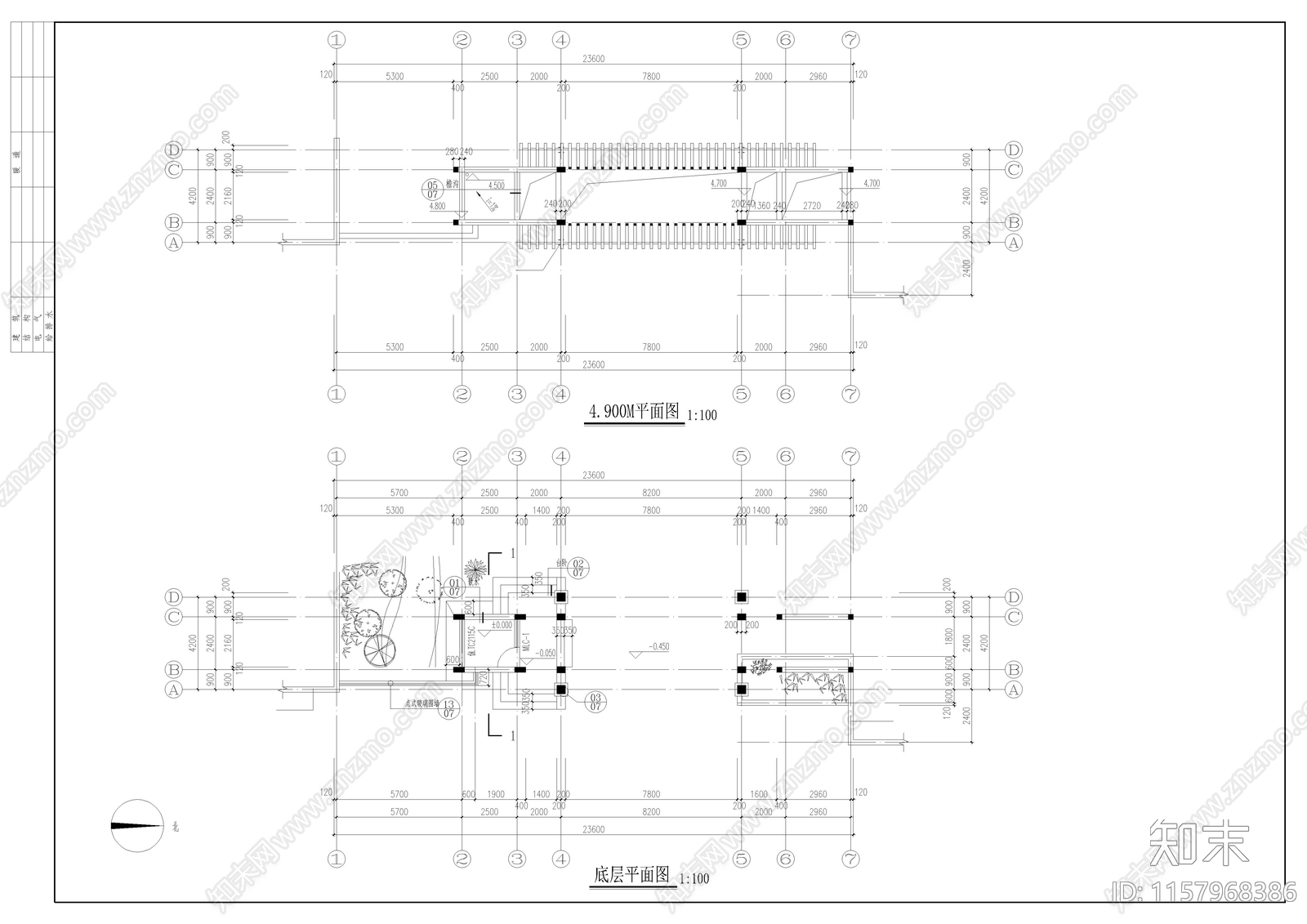 某小区大门全cad施工图下载【ID:1157968386】