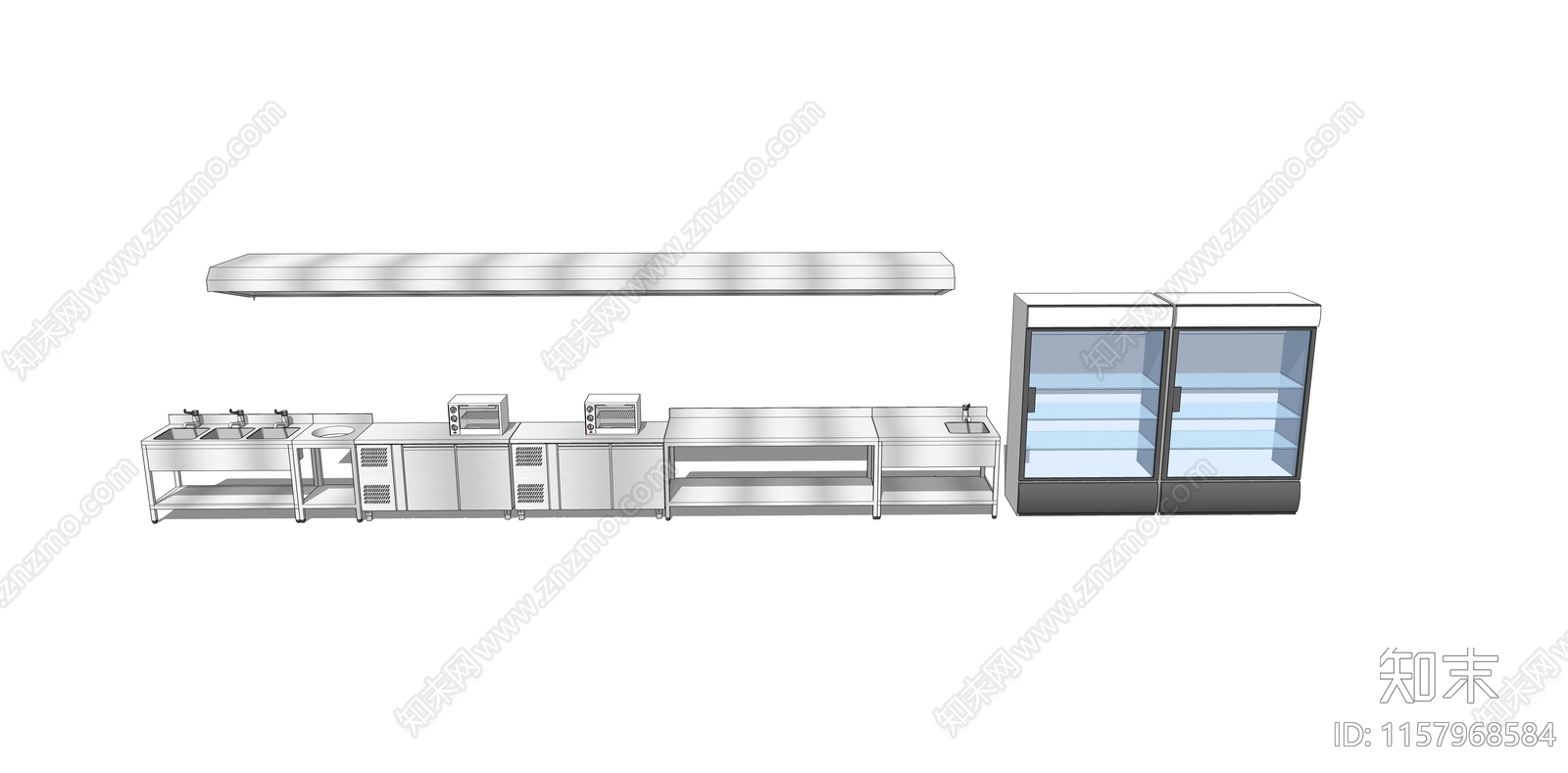 餐饮后厨厨具设备SU模型下载【ID:1157968584】