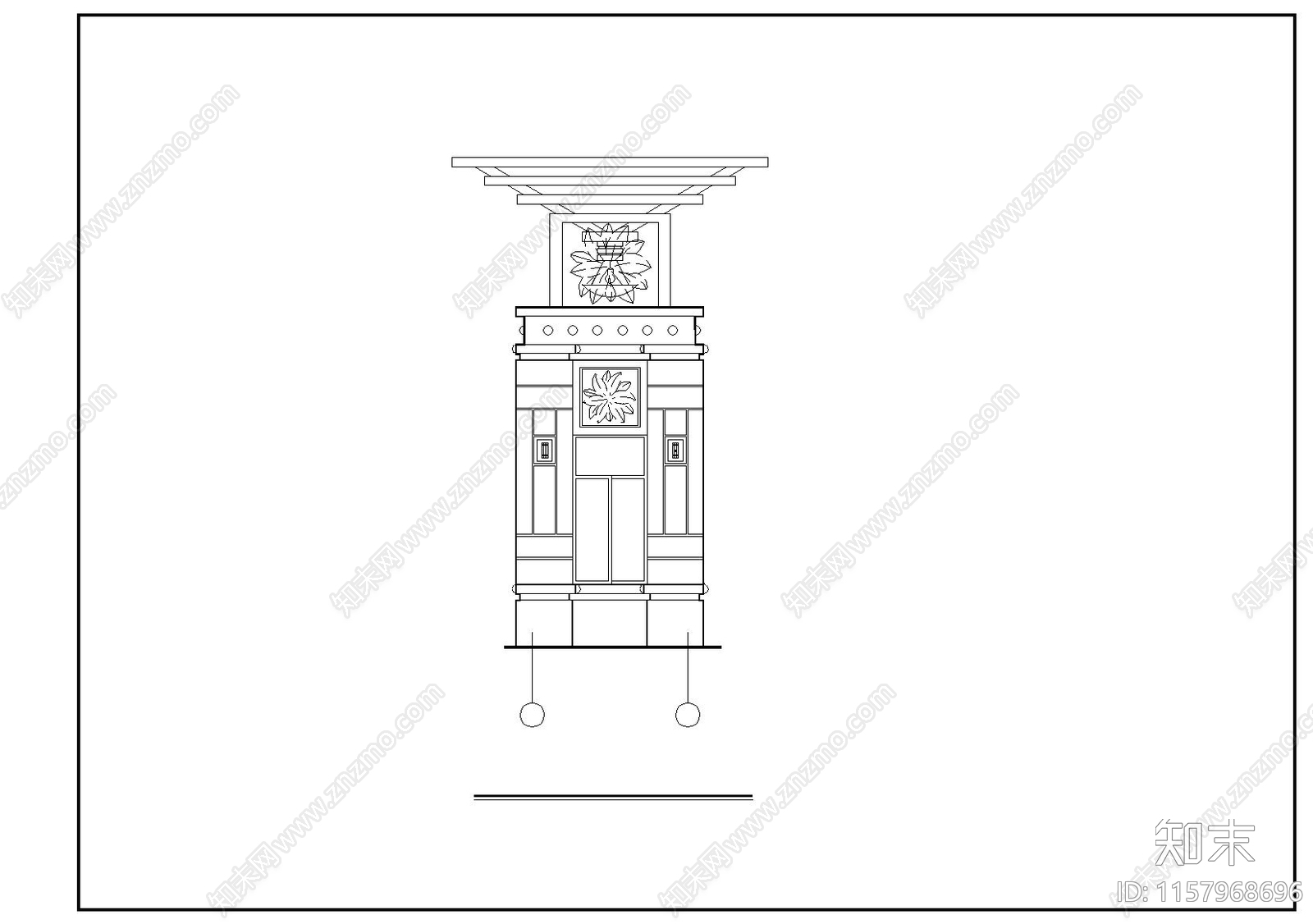 小区别致大门全套图cad施工图下载【ID:1157968696】