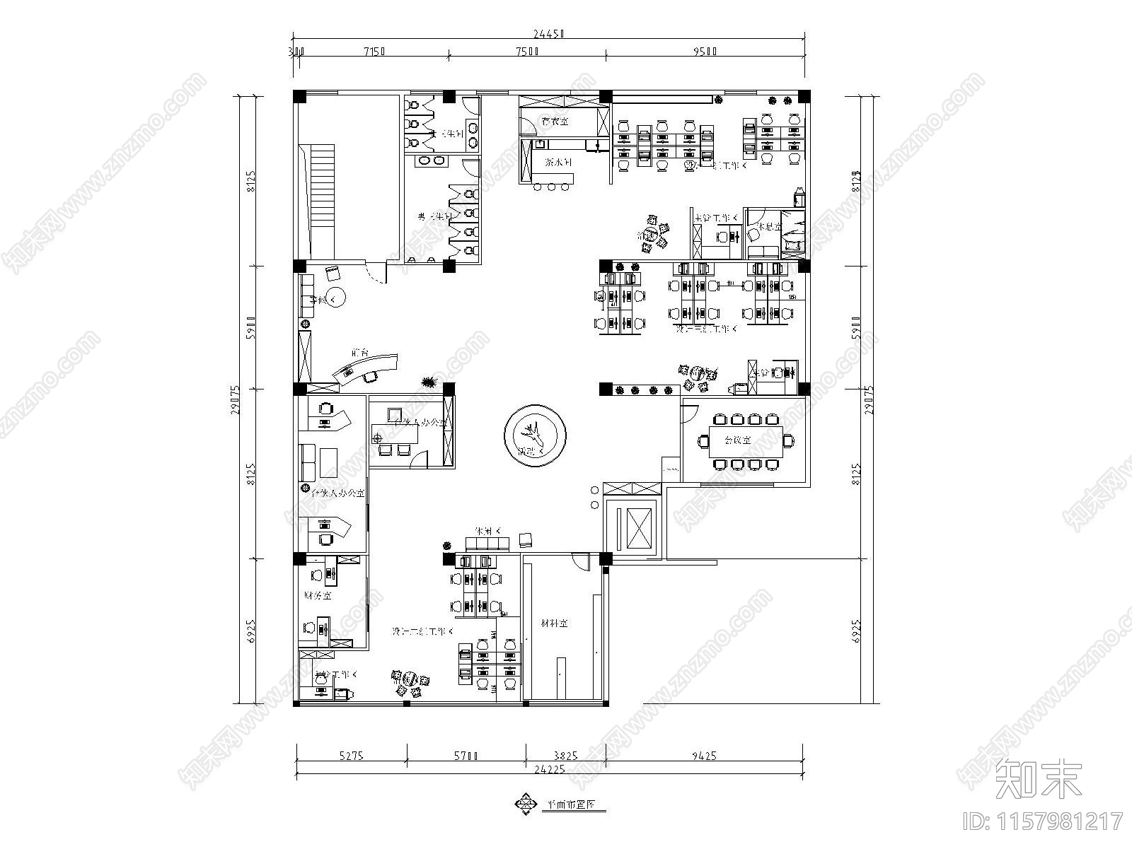 工装办公空间cad施工图下载【ID:1157981217】