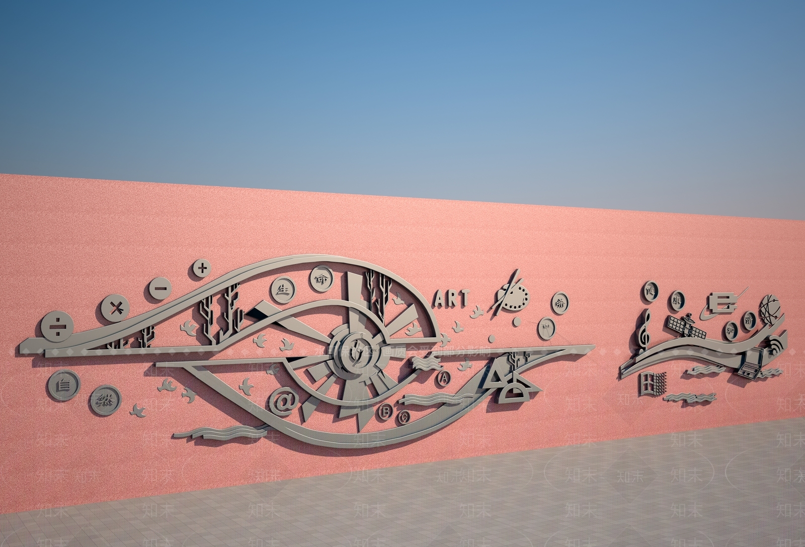 现代校园浮雕3D模型下载【ID:1157982163】