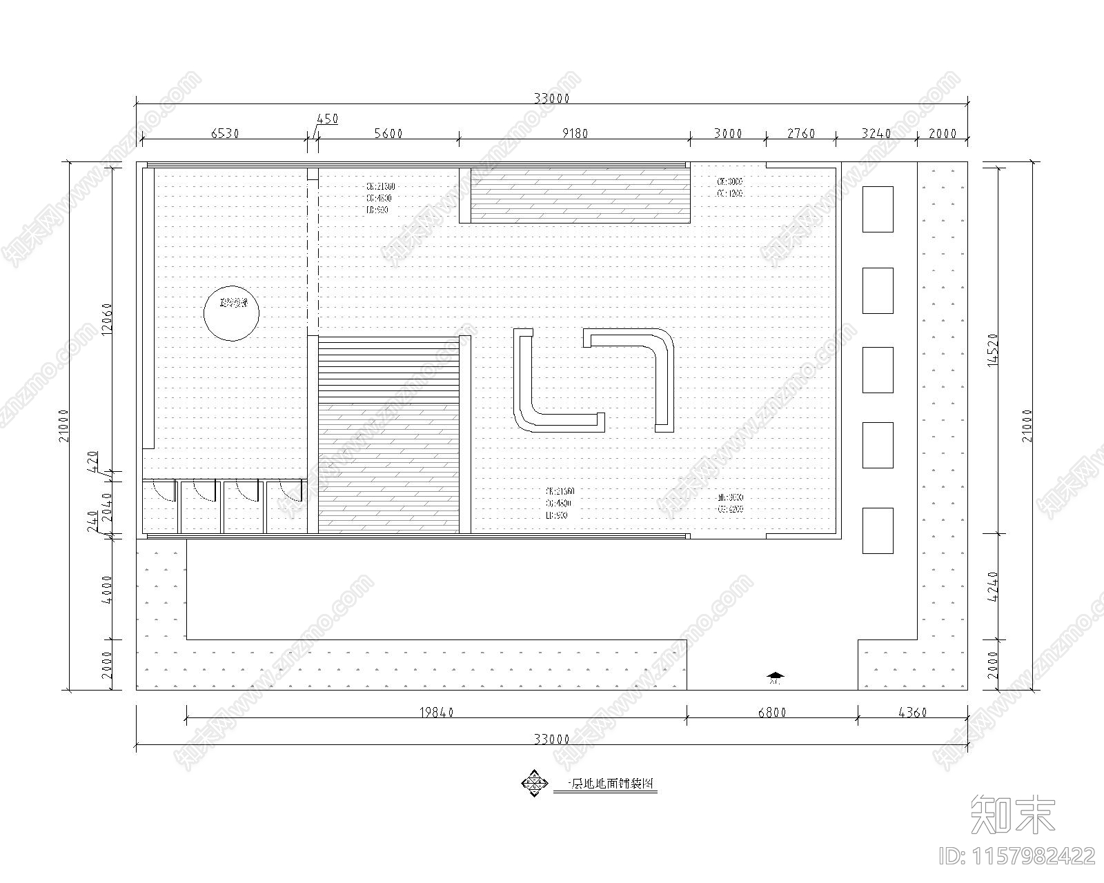 书店平面布置图书吧施工图下载【ID:1157982422】