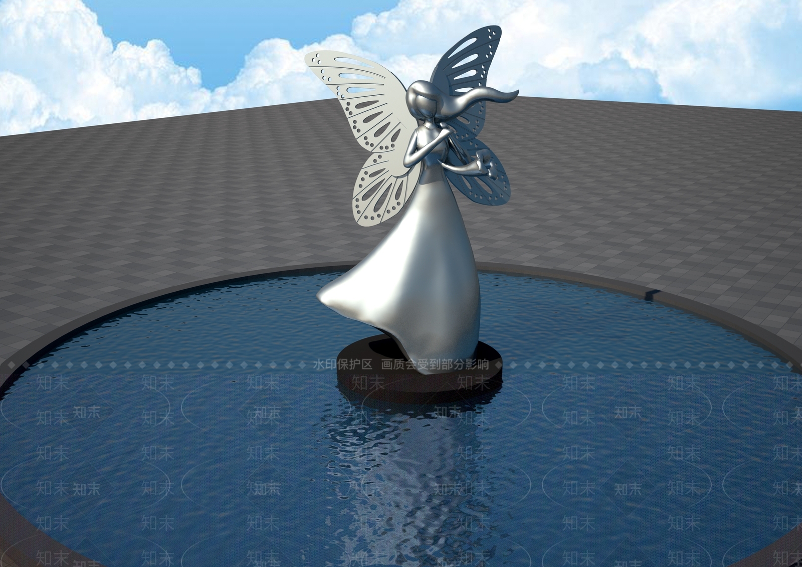 现代小天使雕塑3D模型下载【ID:1157982547】