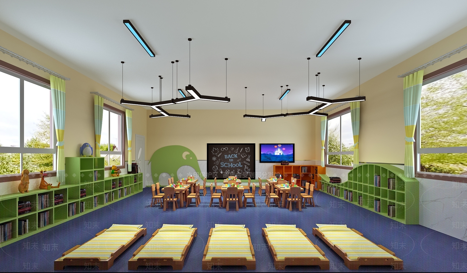 现代幼儿园教室3D模型下载【ID:1157983140】