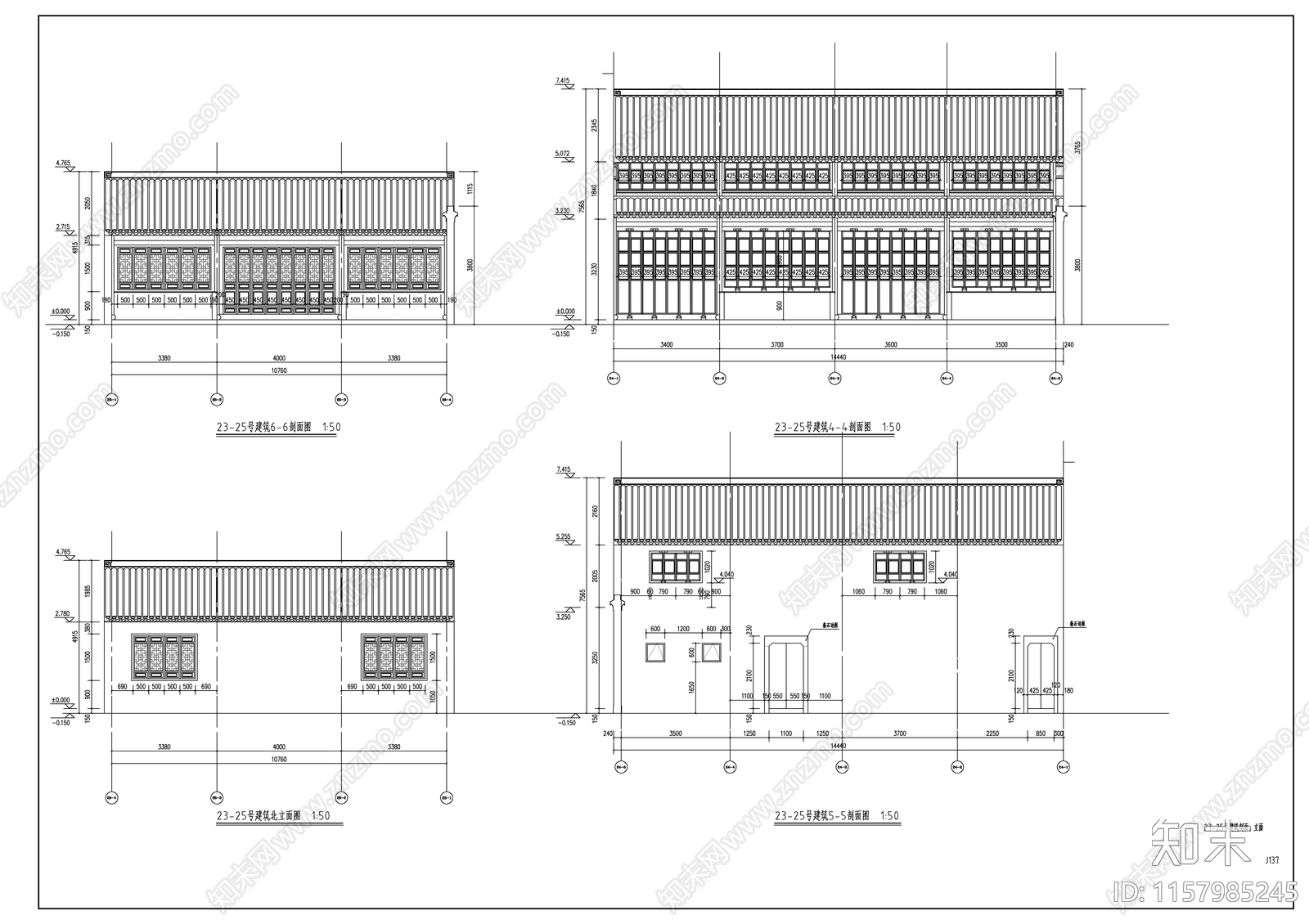 商业街建筑图cad施工图下载【ID:1157985245】