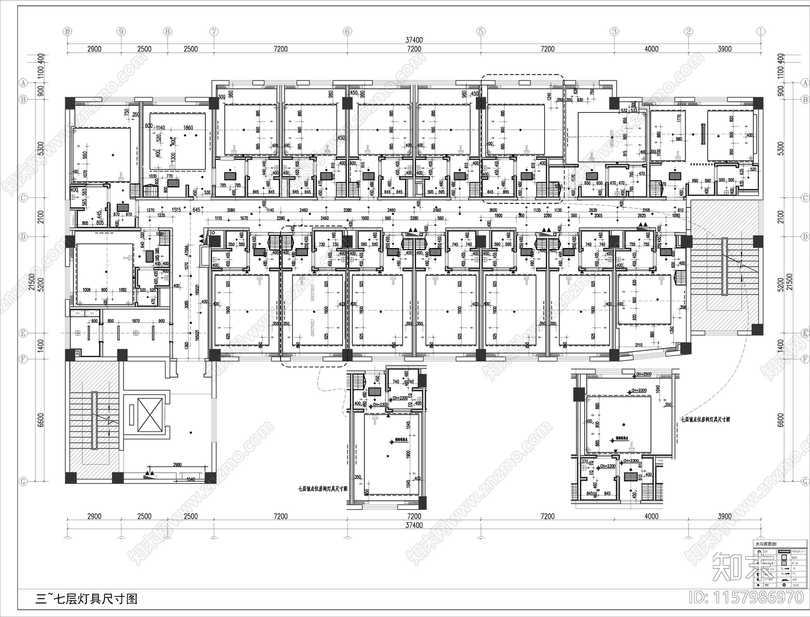 亚朵酒店洛阳应天门店项目室内装修cad施工图下载【ID:1157986970】