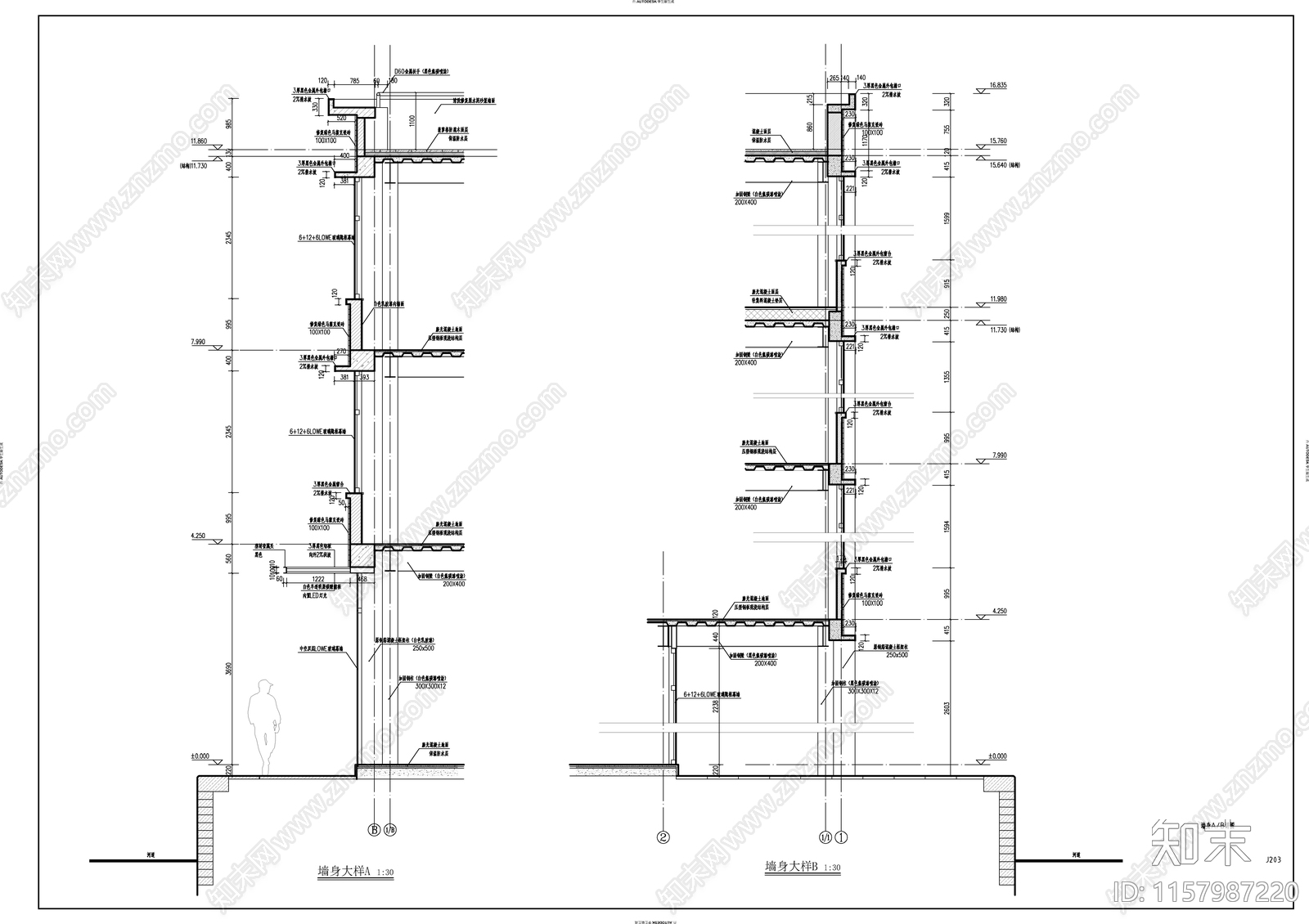 仿古风格邮电办公楼建筑cad施工图下载【ID:1157987220】