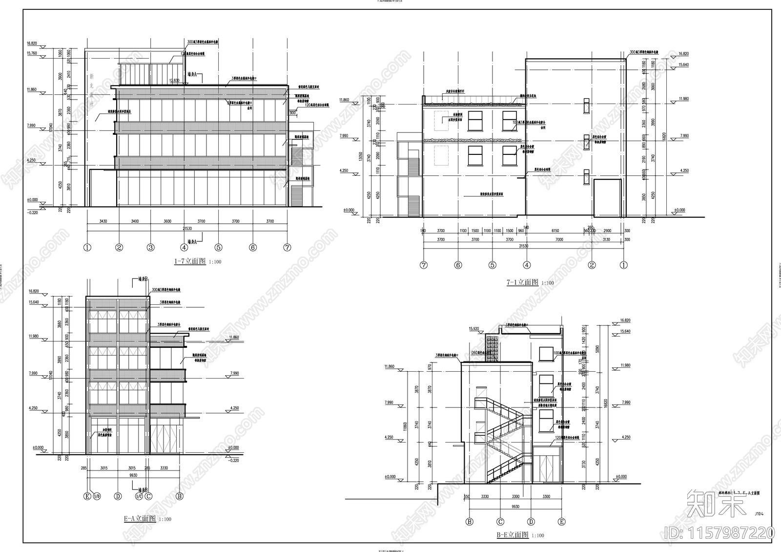 仿古风格邮电办公楼建筑cad施工图下载【ID:1157987220】