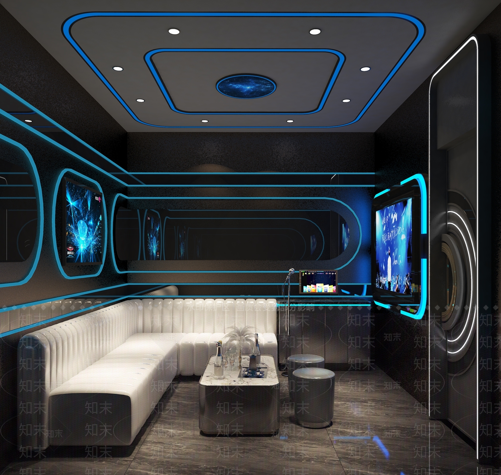 现代ktv包房3D模型下载【ID:1157987419】