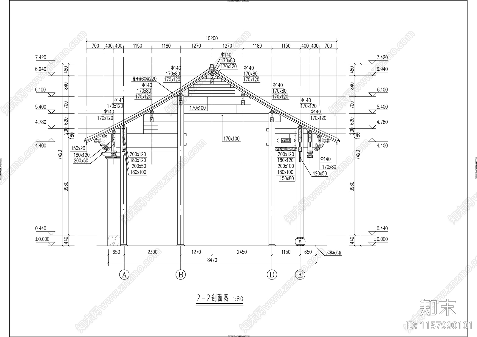 村落古建筑修缮工程建筑图cad施工图下载【ID:1157990101】