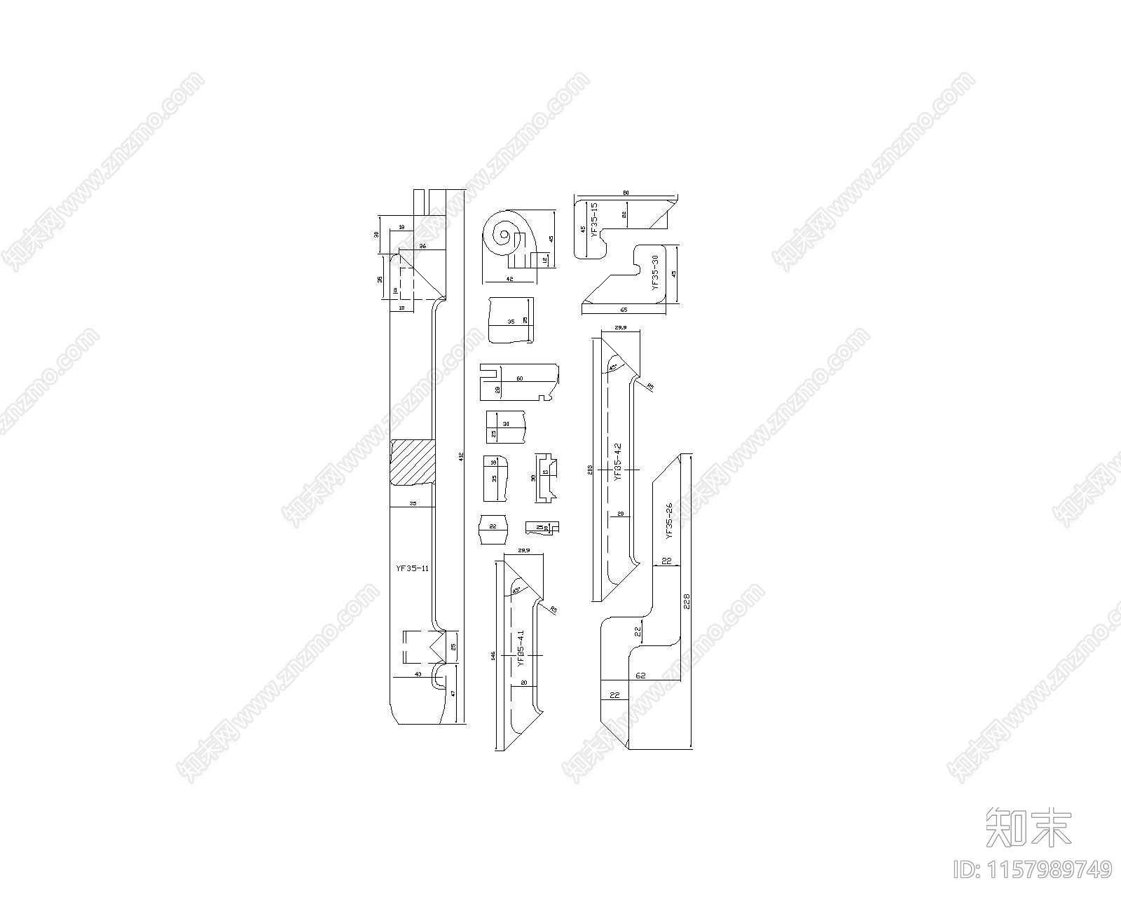 红木凤纹扶手椅cad施工图下载【ID:1157989749】