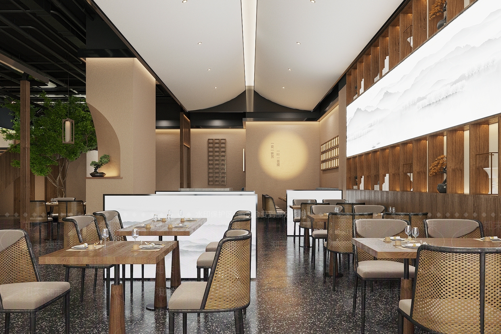 新中式中餐厅3D模型下载【ID:1157990506】_知末3d模型网