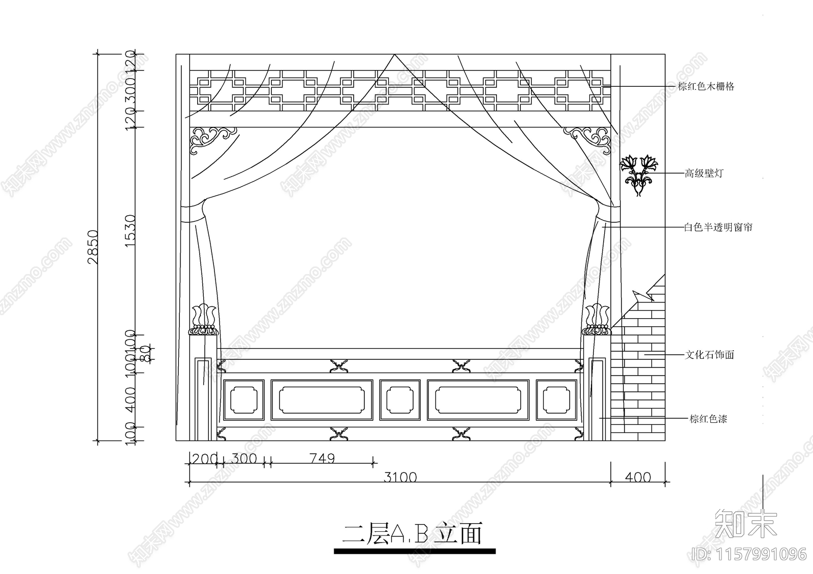 中式格栅图库cad施工图下载【ID:1157991096】