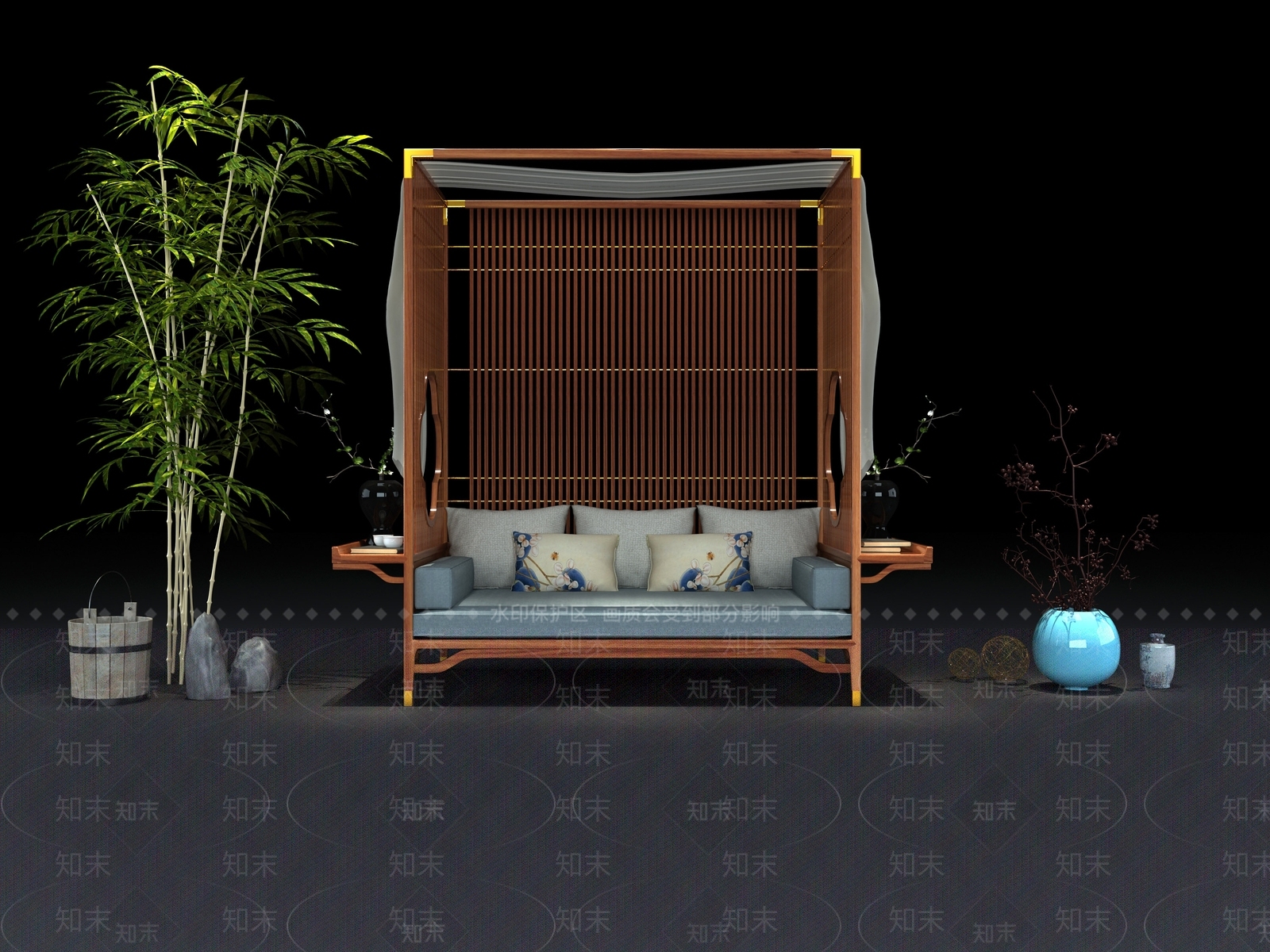 中式休闲椅3D模型下载【ID:1157991878】