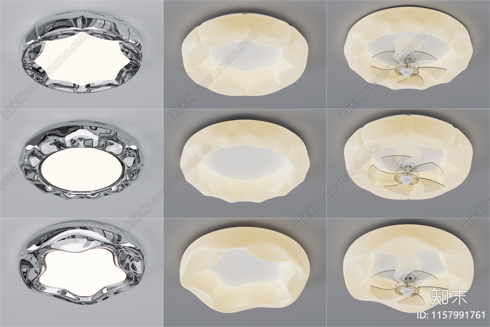 现代简约卧室吸顶灯3D模型下载【ID:1157991761】