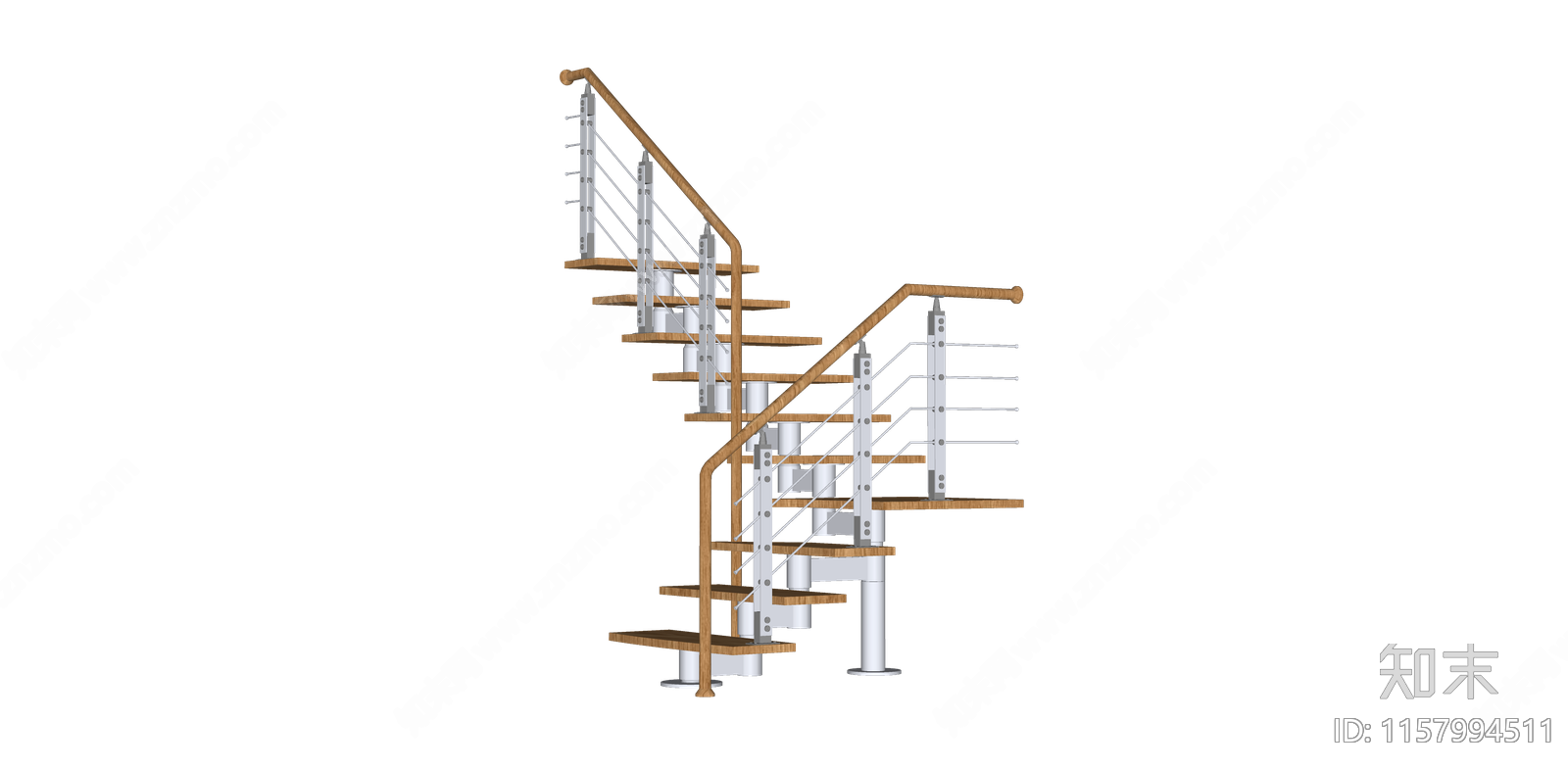 现代扶手楼梯SU模型下载【ID:1157994511】