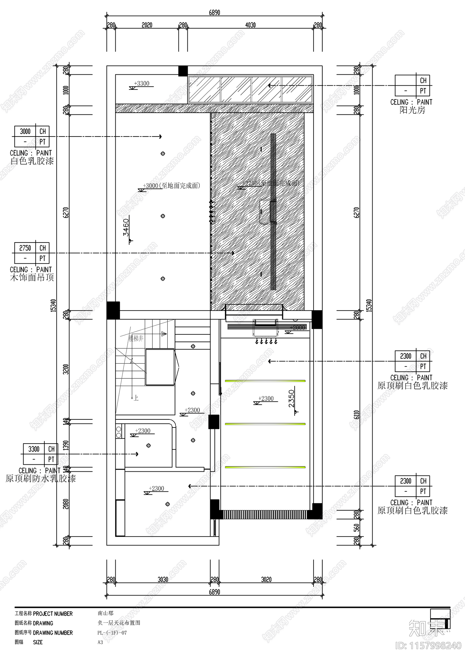 奶油风平层室内装修设计图cad施工图下载【ID:1157998240】