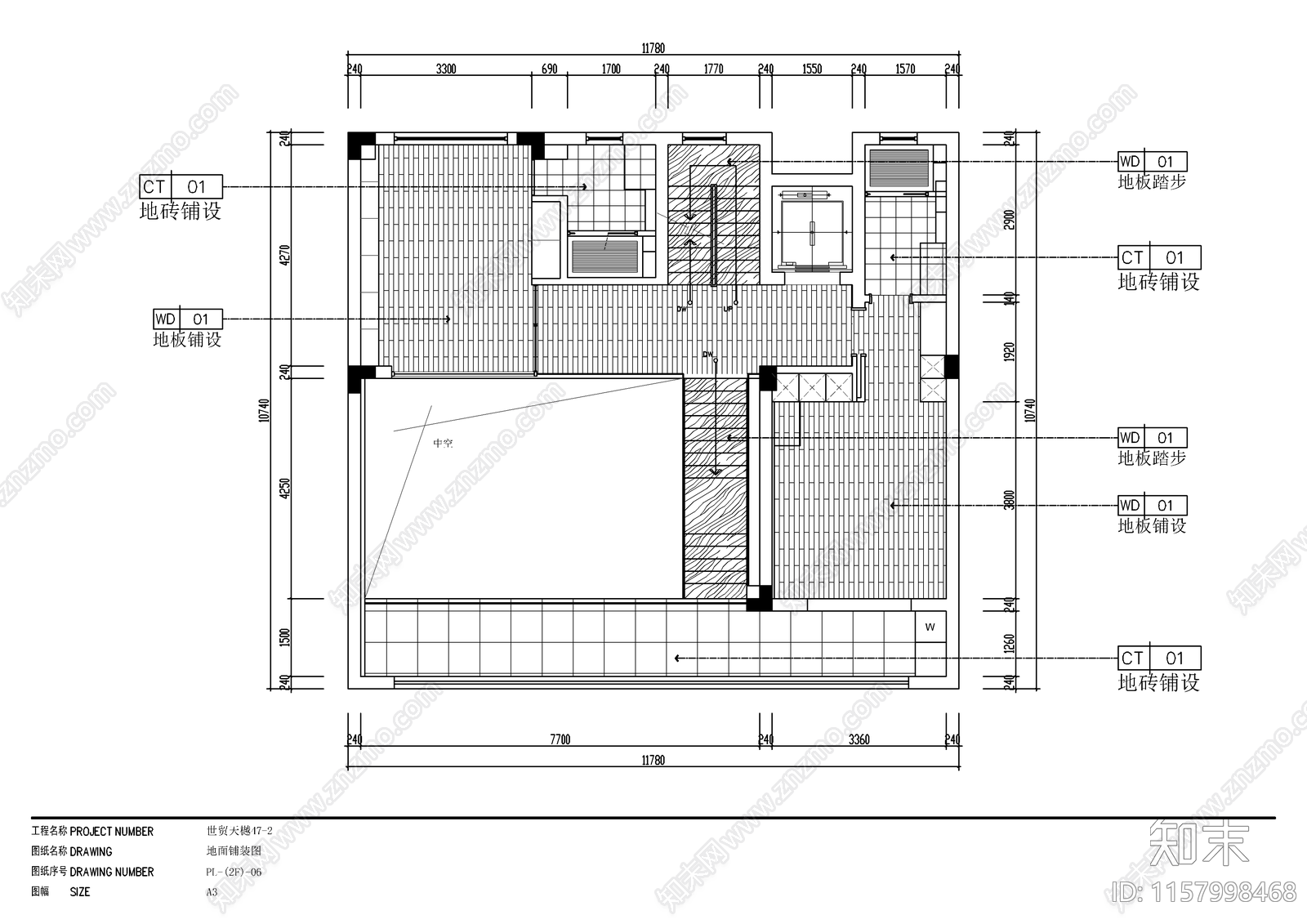 奶油风平层室内装修设计图cad施工图下载【ID:1157998468】