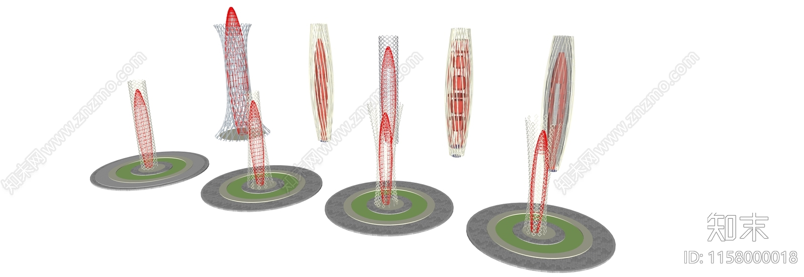 现代景观柱SU模型下载【ID:1158000018】