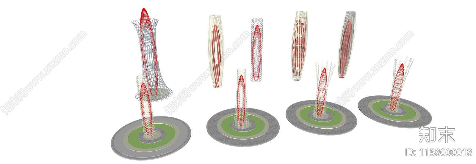 现代景观柱SU模型下载【ID:1158000018】