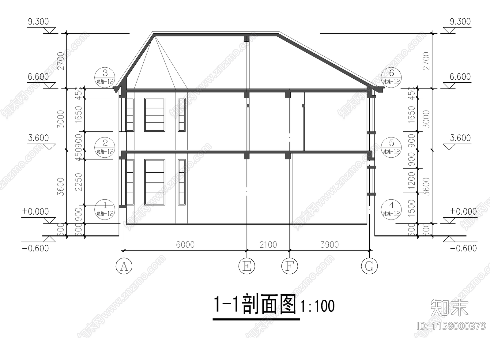 现代三层别墅建筑设计cad施工图下载【ID:1158000379】