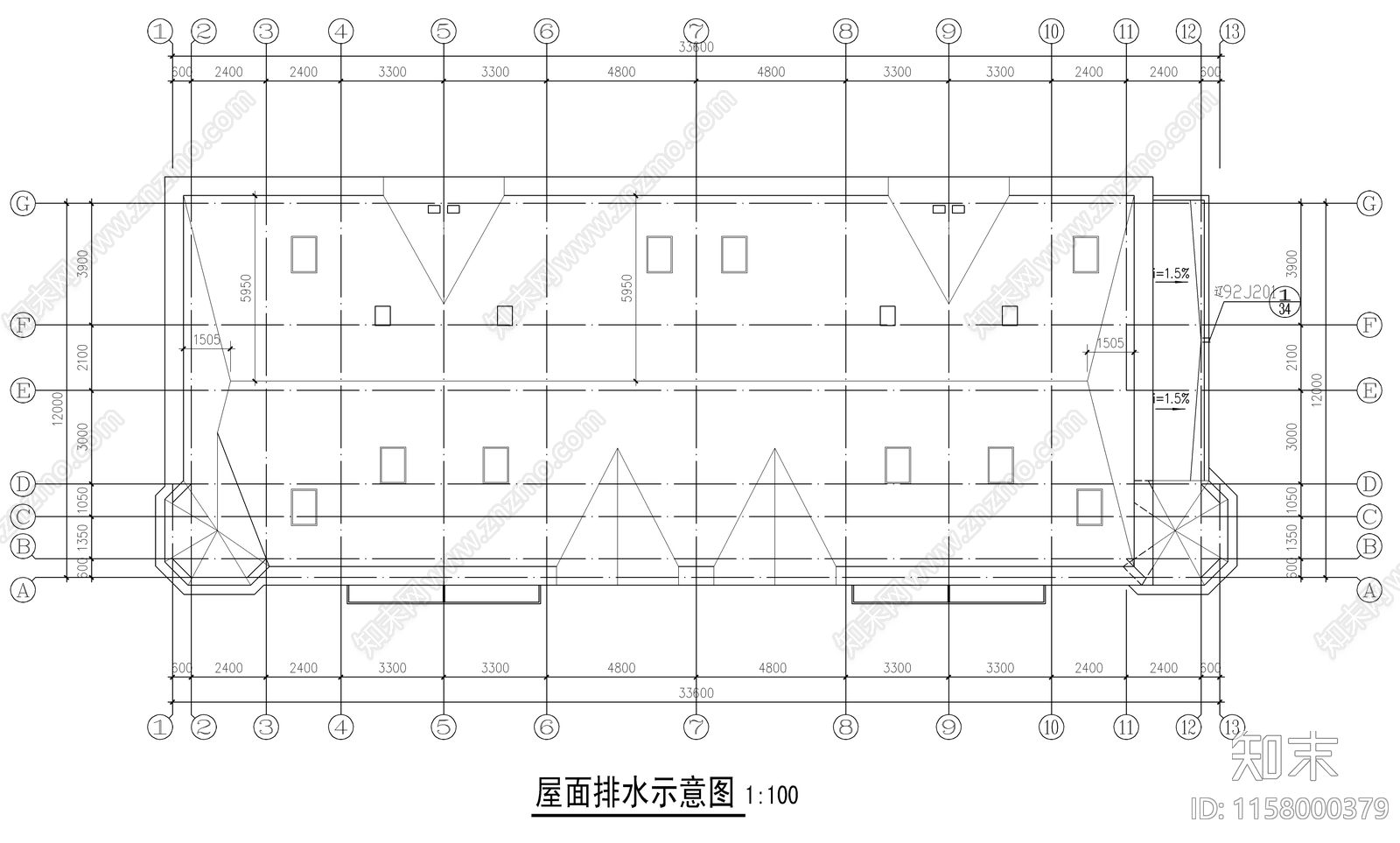现代三层别墅建筑设计cad施工图下载【ID:1158000379】