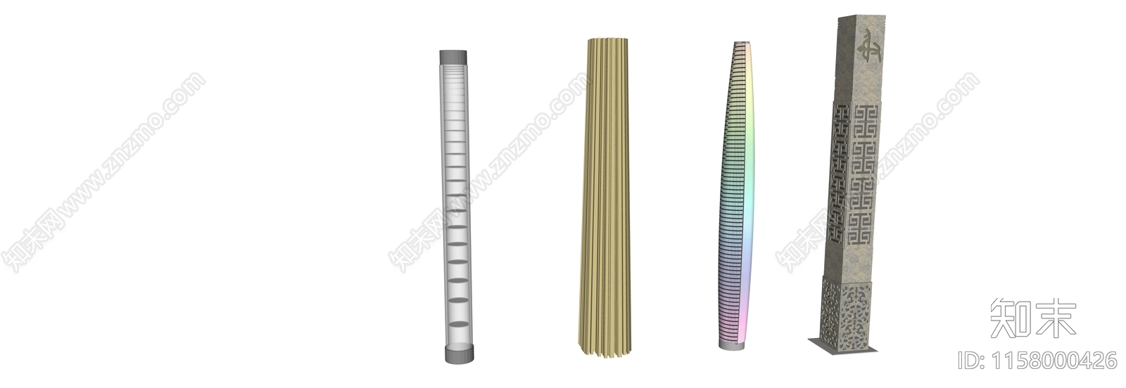 现代景观灯柱SU模型下载【ID:1158000426】