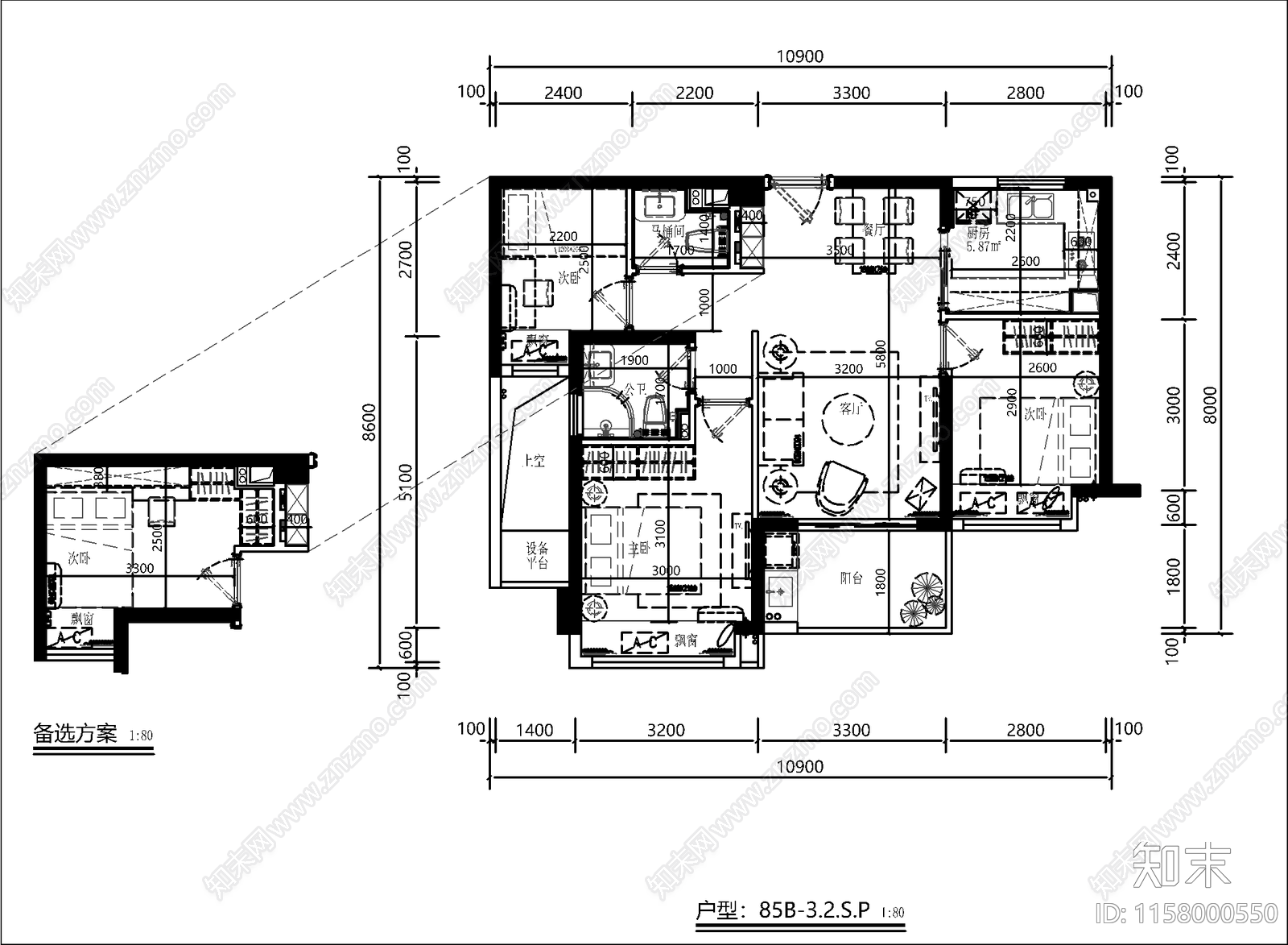 常用住宅小区标准化户型图库50个cad施工图下载【ID:1158000550】