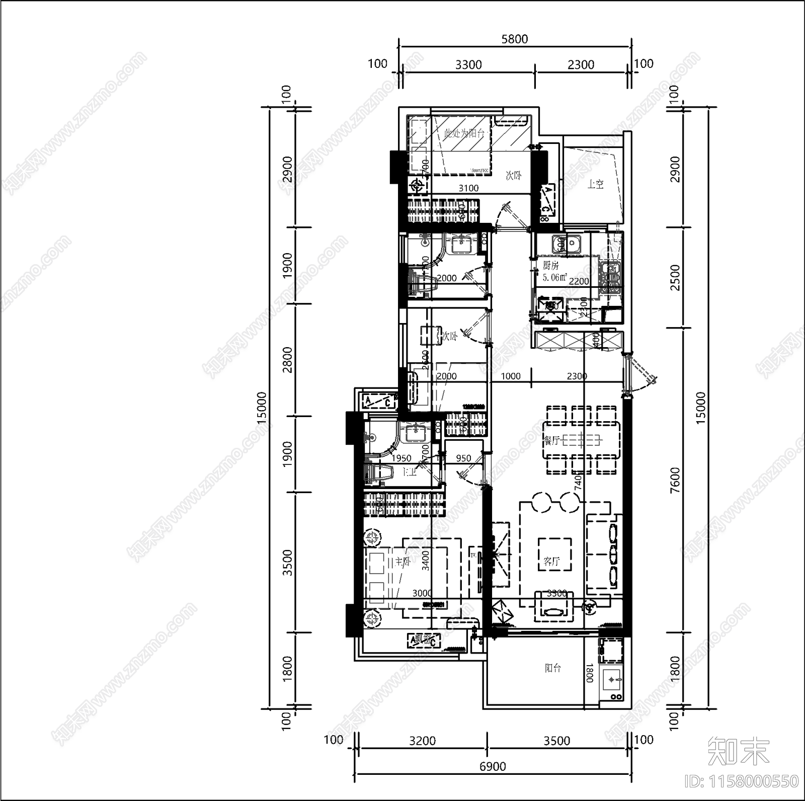 常用住宅小区标准化户型图库50个cad施工图下载【ID:1158000550】