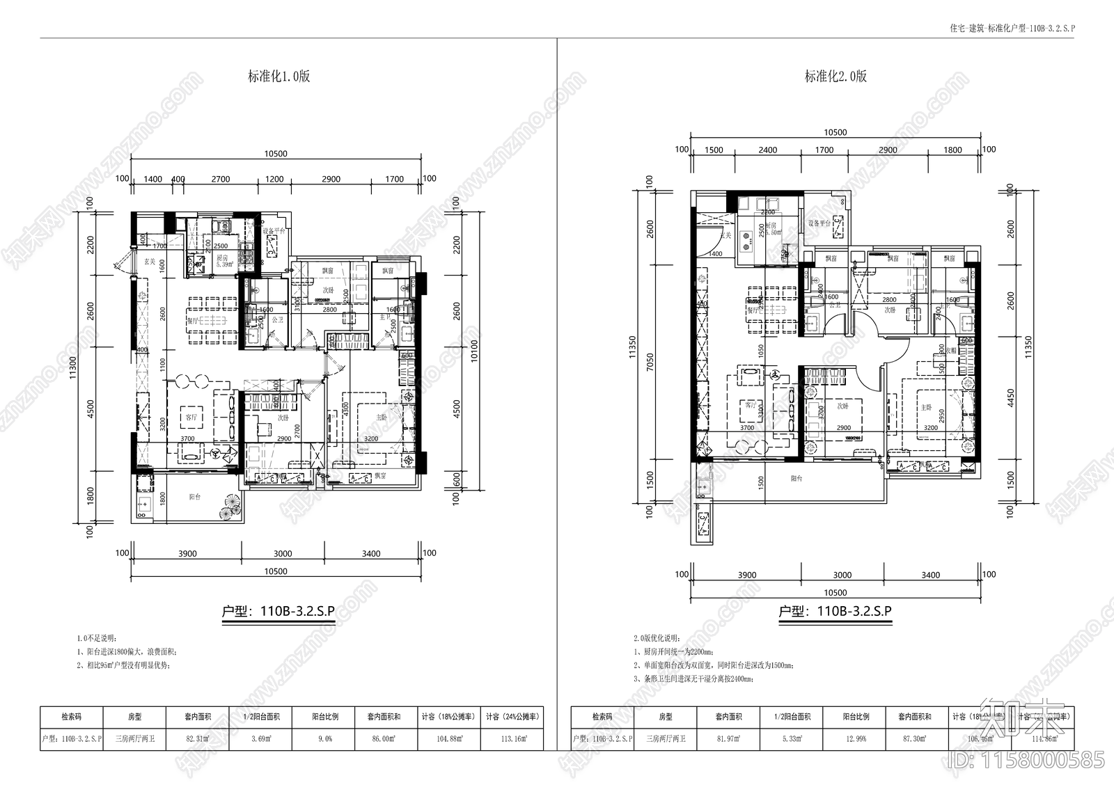 常用住宅小区标准化户型图库40个cad施工图下载【ID:1158000585】