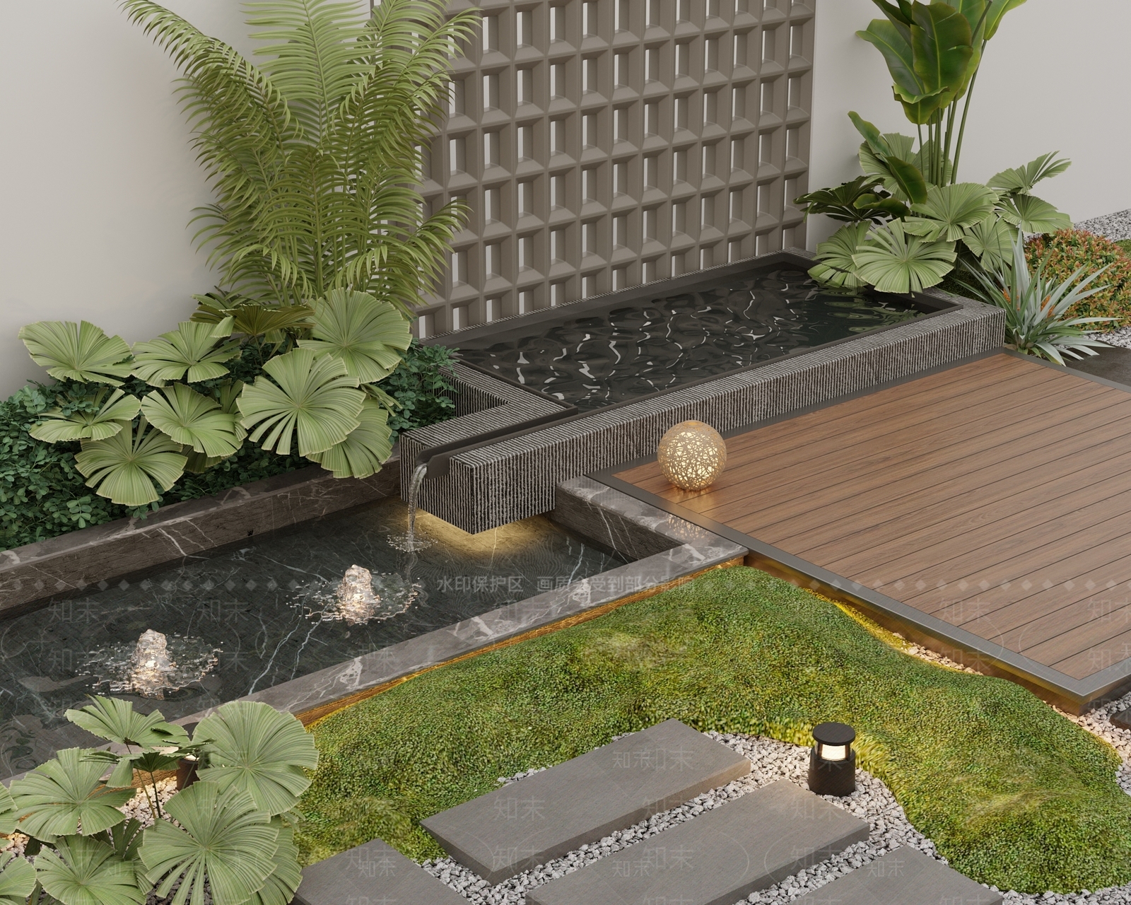 现代庭院3D模型下载【ID:1158004670】