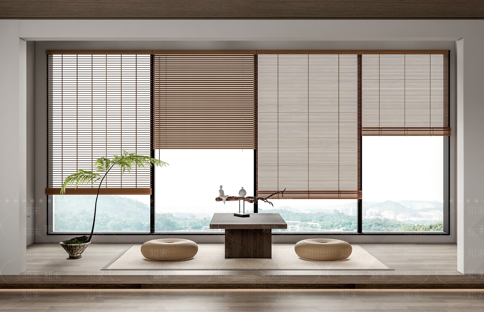 新中式竹帘卷帘3D模型下载【ID:1158005343】