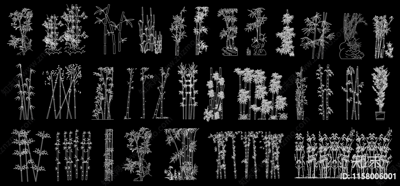 园林景观植物竹子图库施工图下载【ID:1158006001】