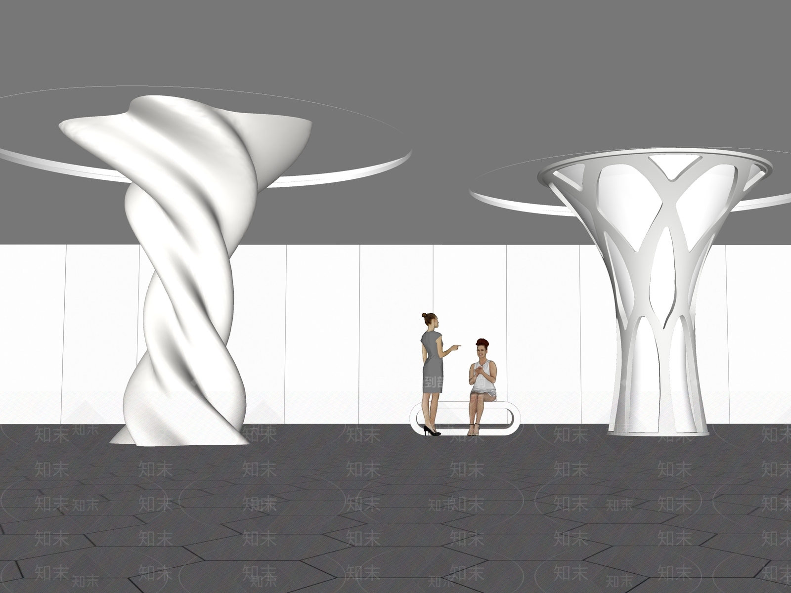 现代柱子SU模型下载【ID:1158008250】