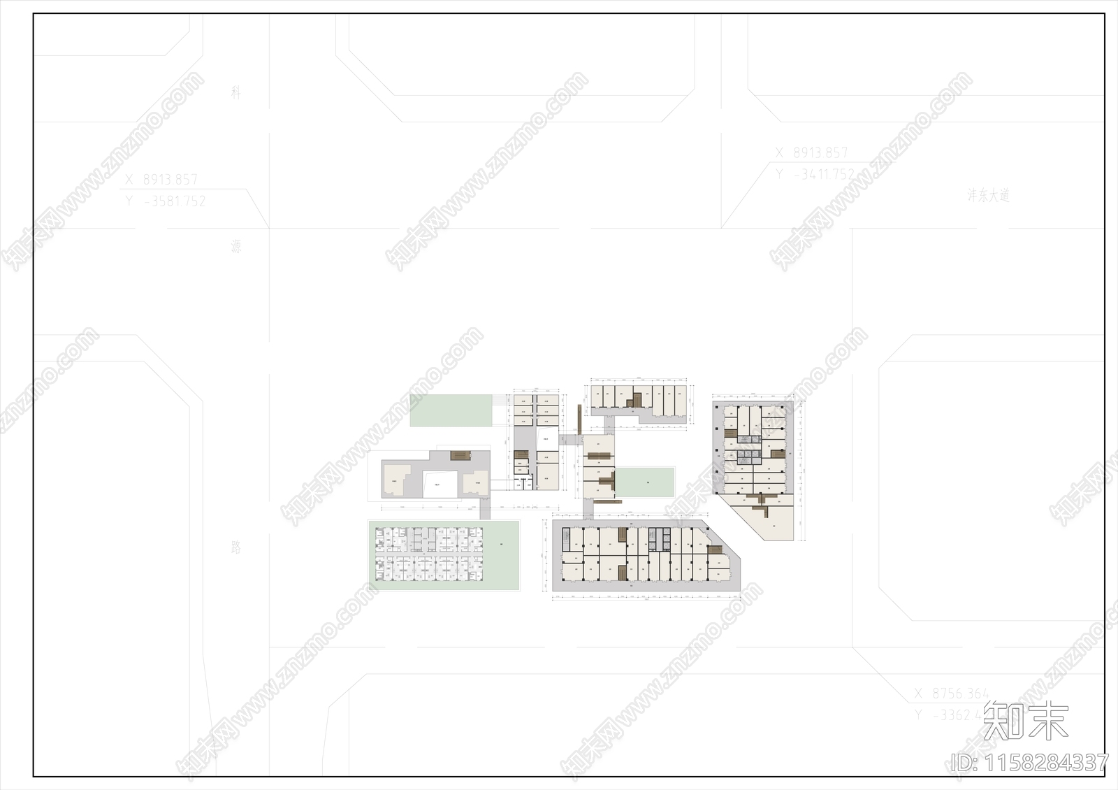 新中式风格商业街cad施工图下载【ID:1158284337】