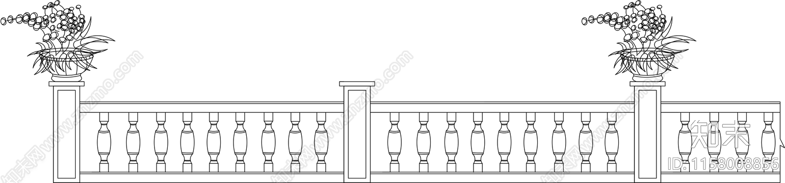 宝瓶栏杆cad施工图下载【ID:1158008856】
