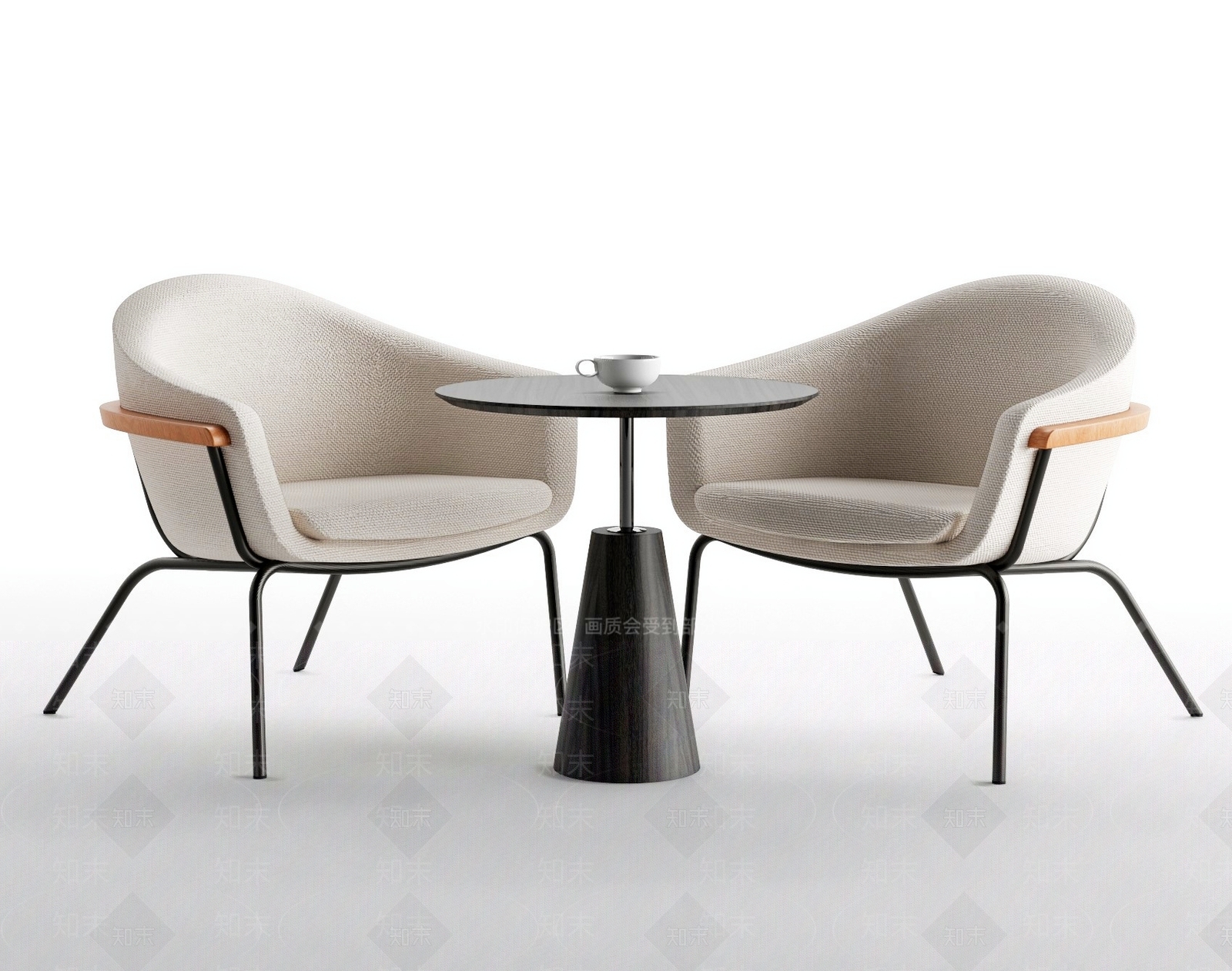 poltrona现代洽谈桌椅组合3D模型下载【ID:1158010714】