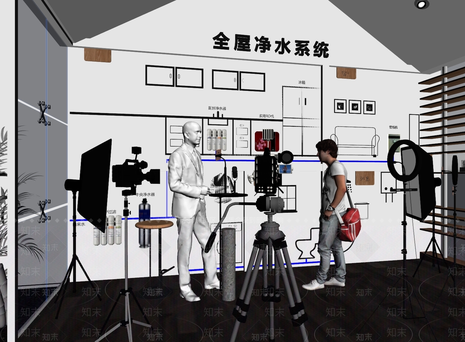现代商业直播空间SU模型下载【ID:1158013356】