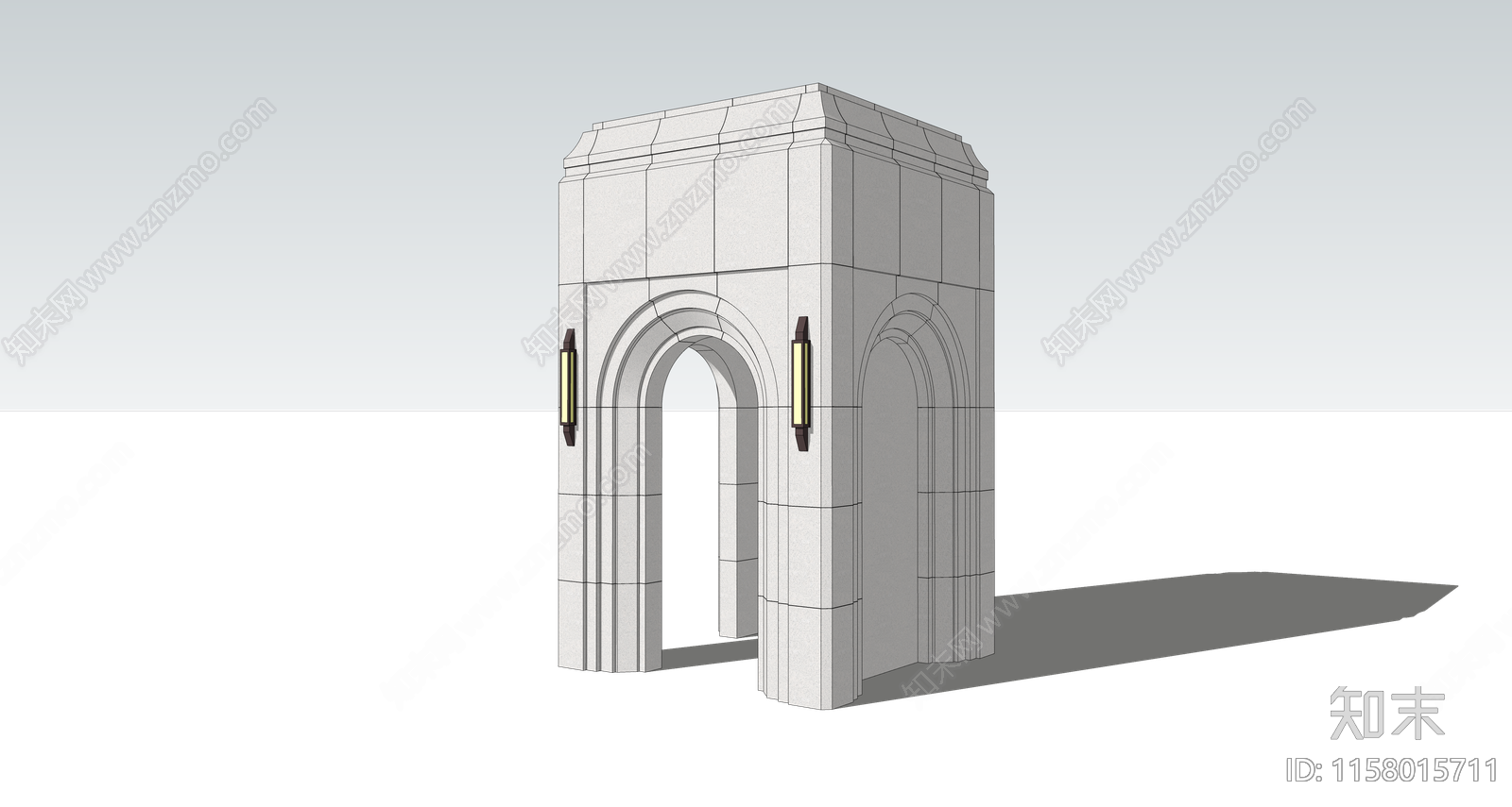 欧式酒店拱门岗亭SU模型下载【ID:1158015711】