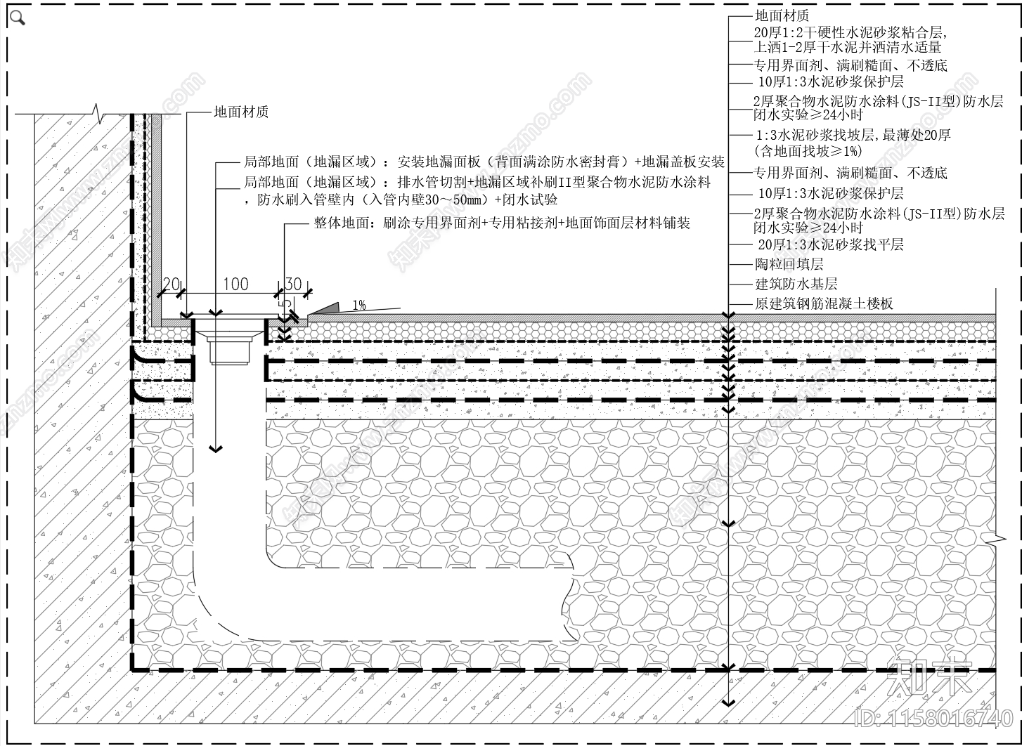 自用地面过审节点大样图含厨房施工图下载【ID:1158016740】