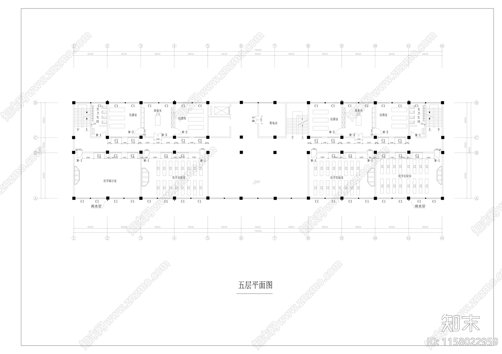 实验楼教学楼毕业设计图cad施工图下载【ID:1158022959】