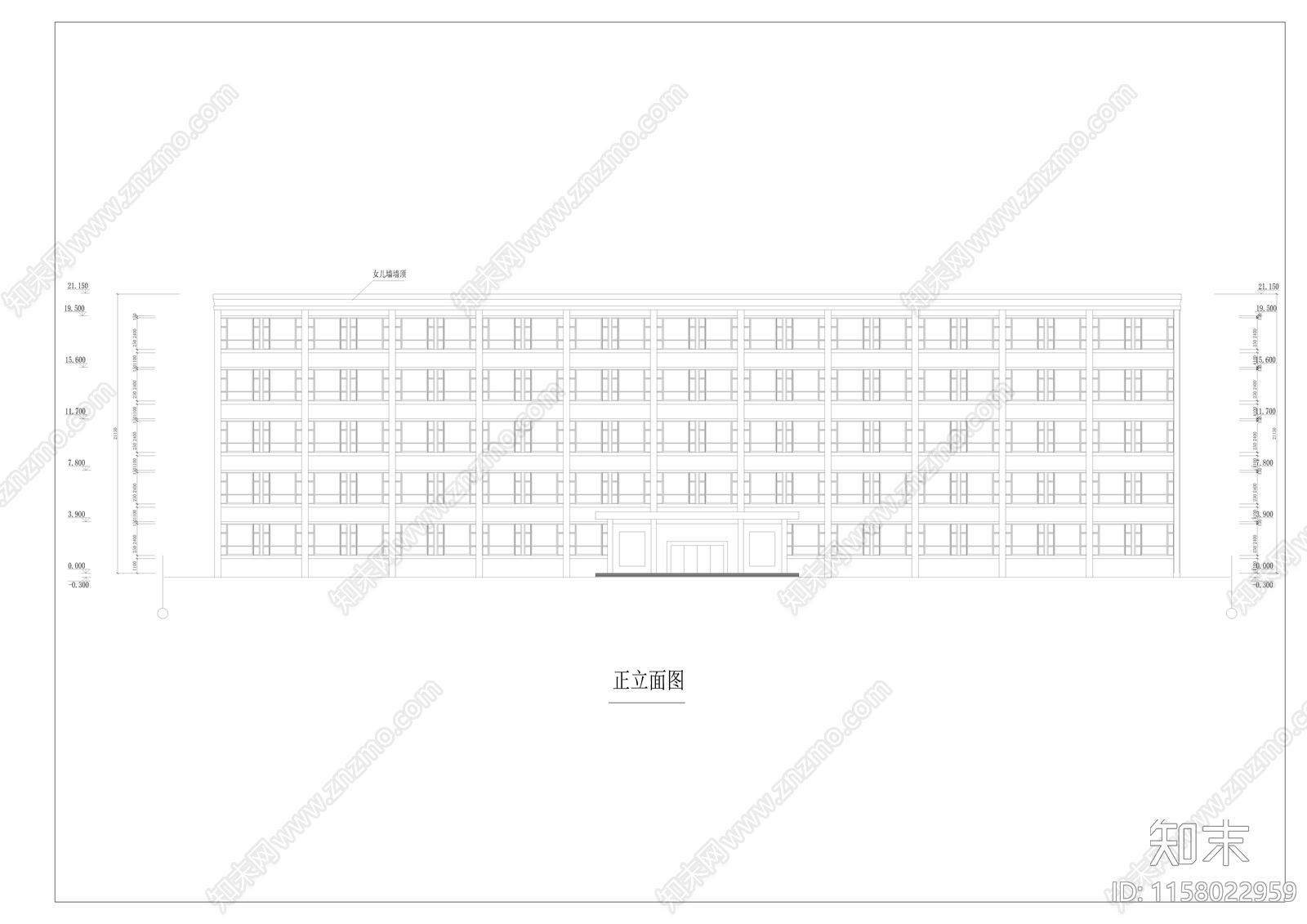 实验楼教学楼毕业设计图cad施工图下载【ID:1158022959】