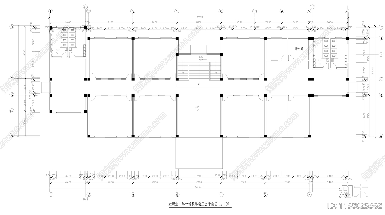 教学楼建筑结构毕业设计图纸施工图下载【ID:1158025562】