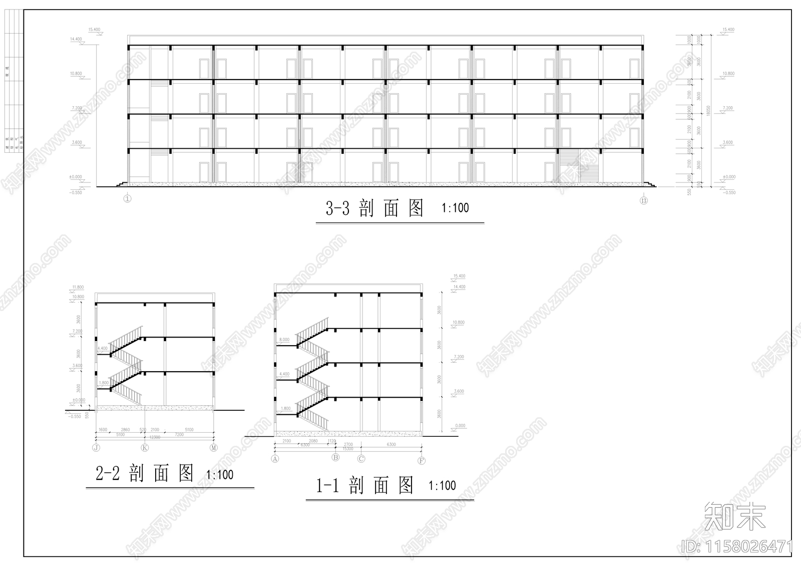 教学楼建筑结构毕业设计图纸施工图下载【ID:1158026471】