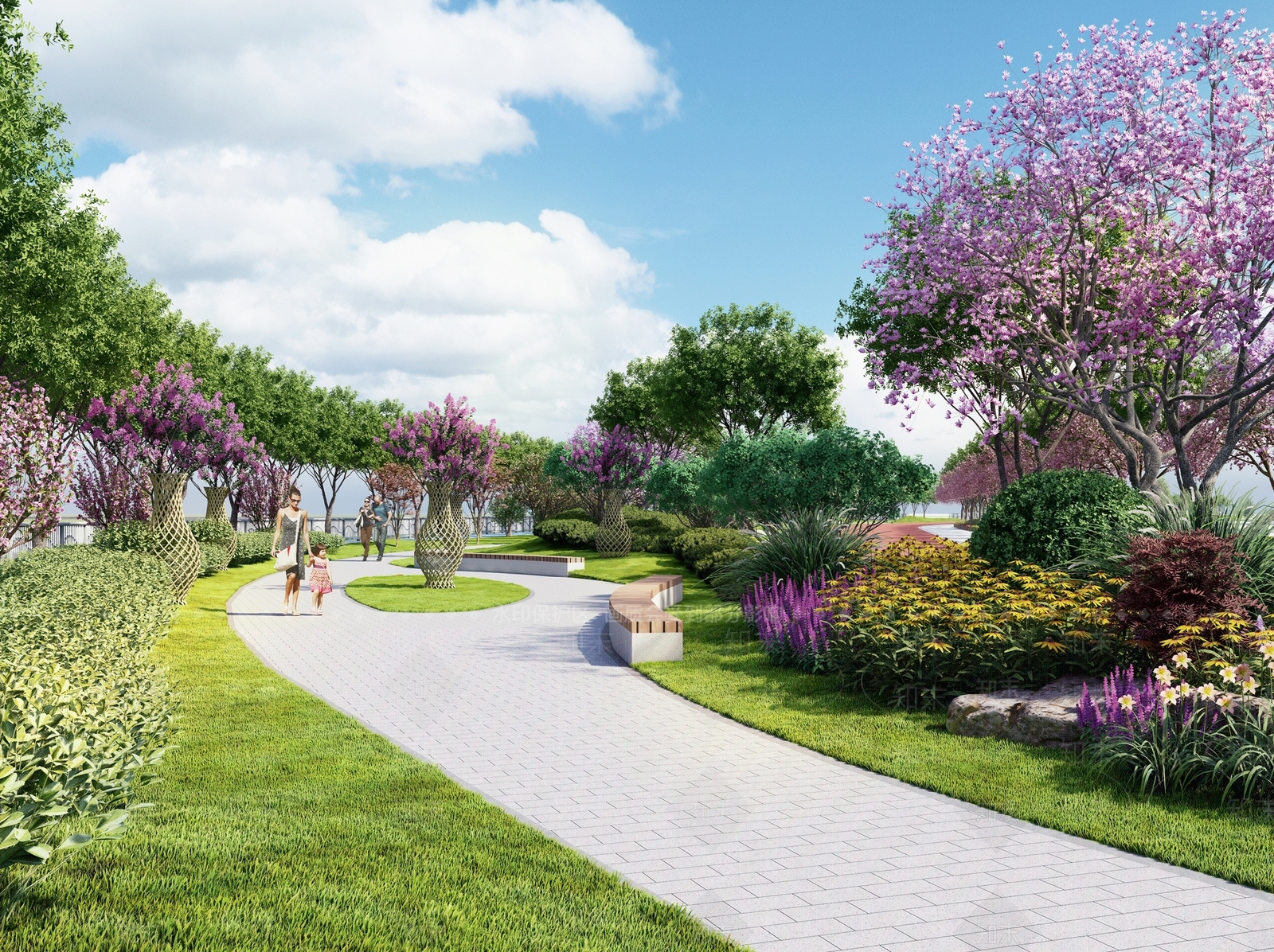 市政带状公园SU模型下载【ID:1160127060】