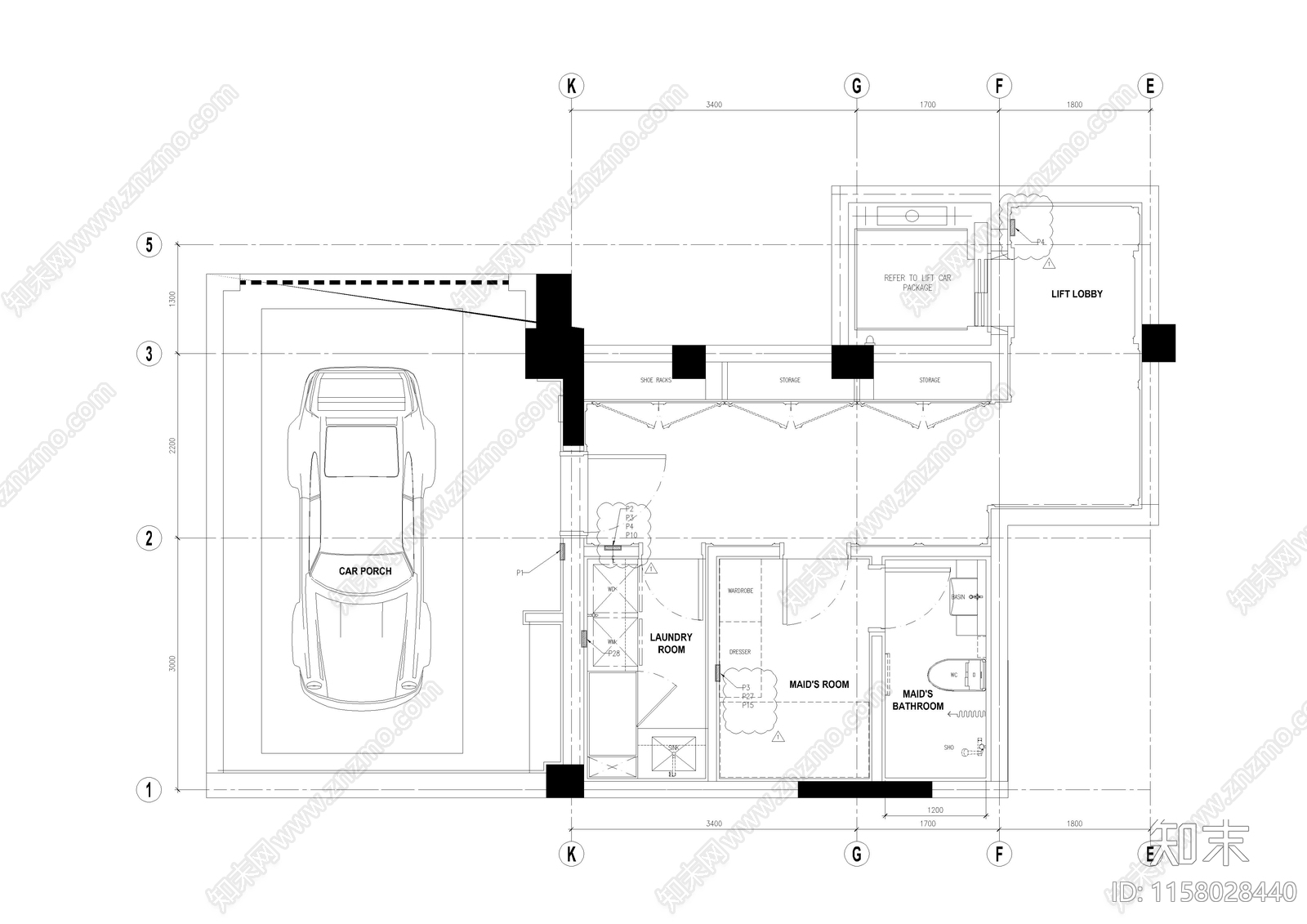 现代别墅地产样板cad施工图下载【ID:1158028440】