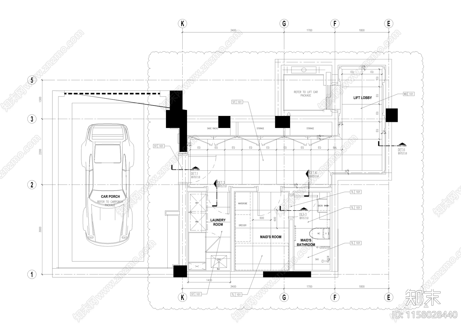 现代别墅地产样板cad施工图下载【ID:1158028440】