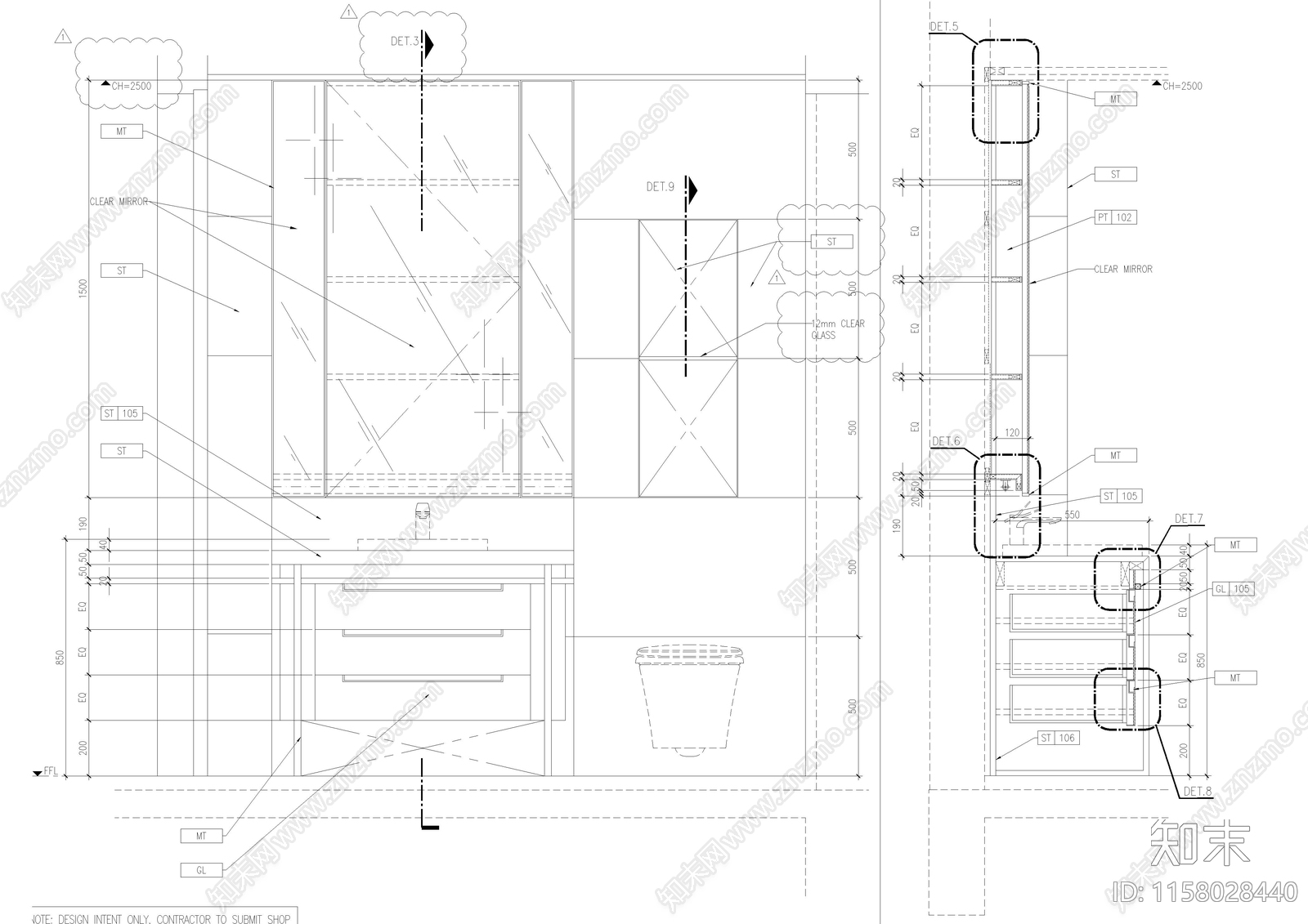 现代别墅地产样板cad施工图下载【ID:1158028440】