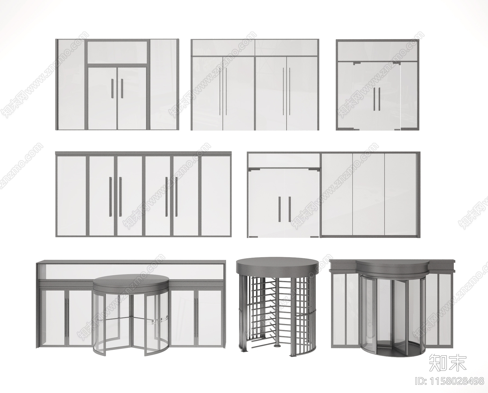 现代旋转门SU模型下载【ID:1158028498】
