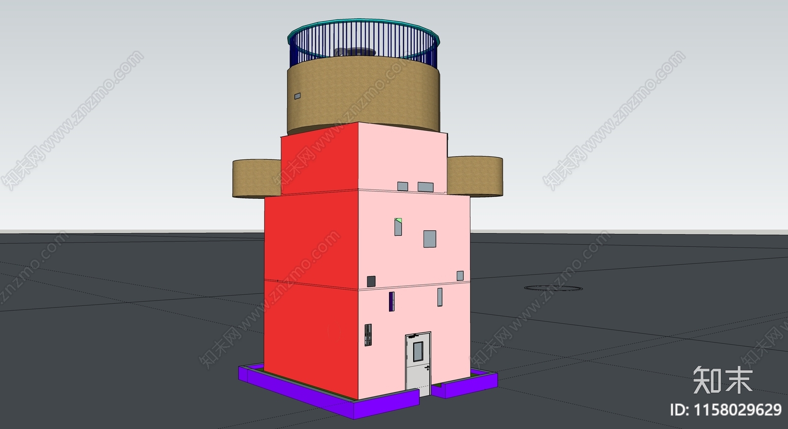 中式古建修复碉楼塔楼SU模型下载【ID:1158029629】